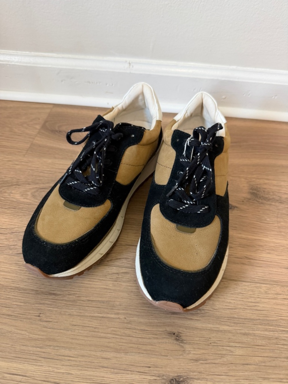 Madewell Women's Kickoff Trainer Sneakers in Neutral Colorblock Leather size 8.5 - Picture 2 of 6